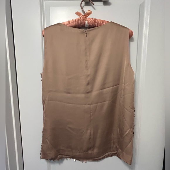 Jones New York- bronze color sequin lined top- back zip-size 8 - Picture 4 of 6